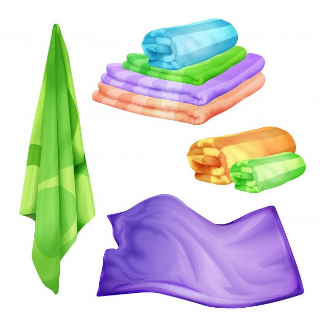 Free Vector Different Colour Folded Towels