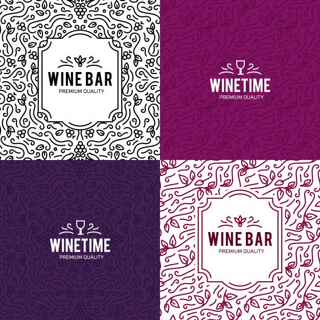 Free Wine Bar Logo Scene Illustration