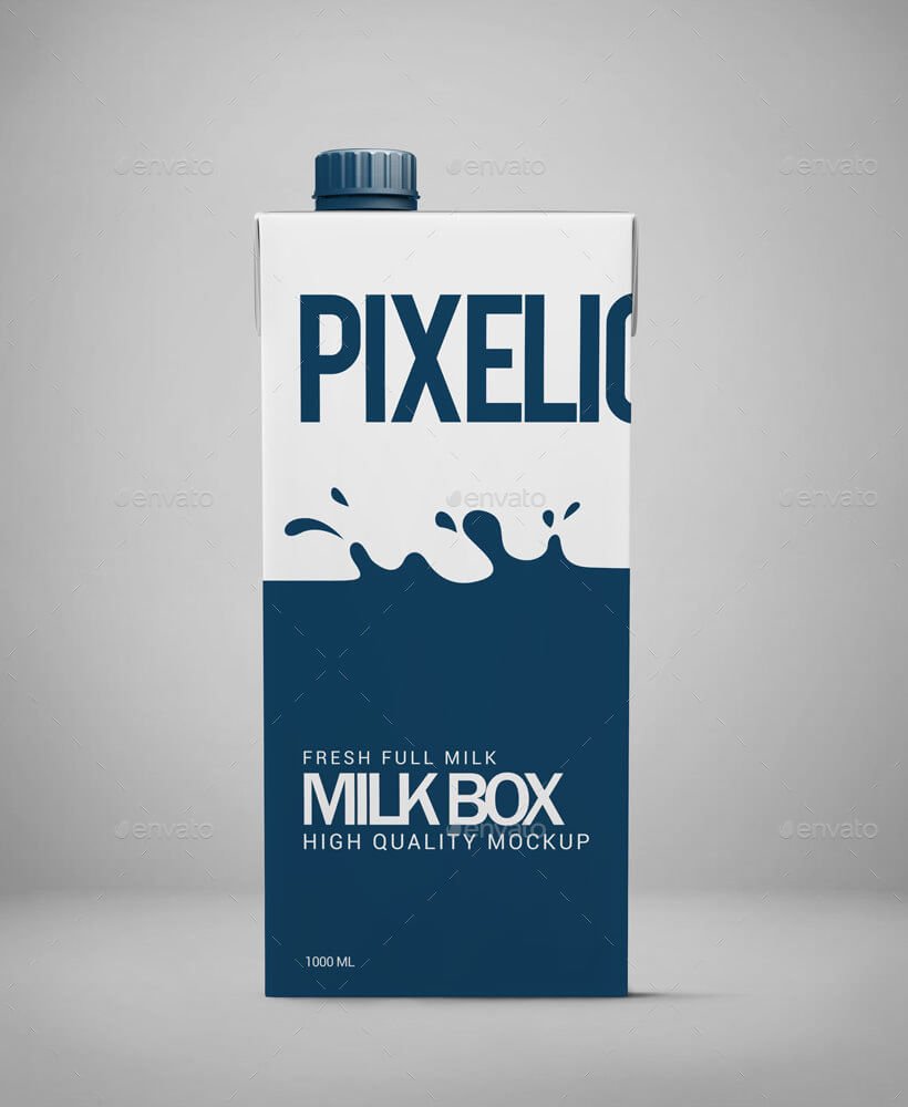 Fresh Milk Packaging Tetra Box Mockup