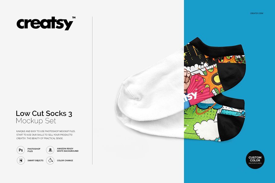 Full Realistic Socks PSD Design.