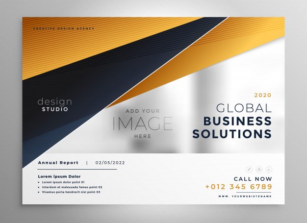 Global Business Brochure Realistic Flyer Vector File