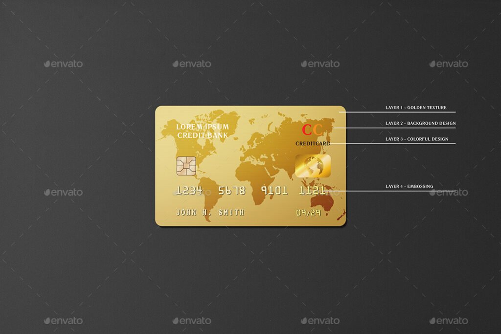 Gold Credit Card Mockup