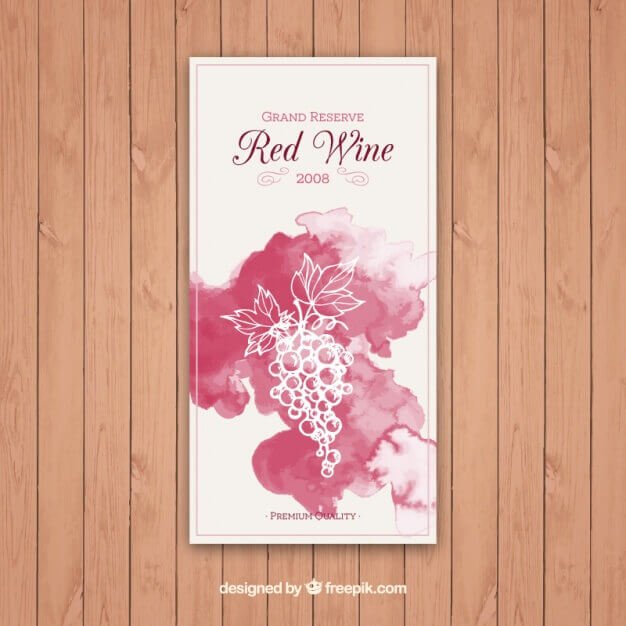 Grand reserve Wine Card On Wooden Floor
