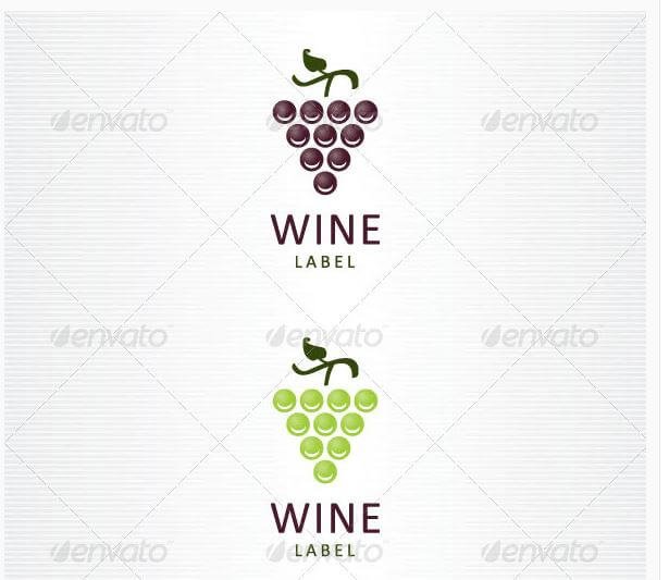 Grapes Printed Wine Label Design