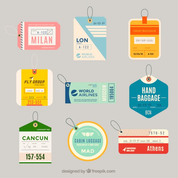 Hand Baggage Tag Vector File Illustration