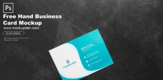 Free Hand Business Card Mockup PSD Template