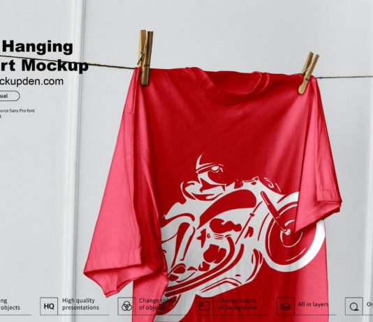 Free Hanging T-Shirt Mockup PSD Template