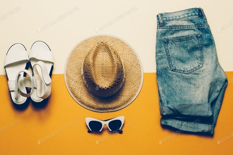 Hat And Other Fashion Set Mockup