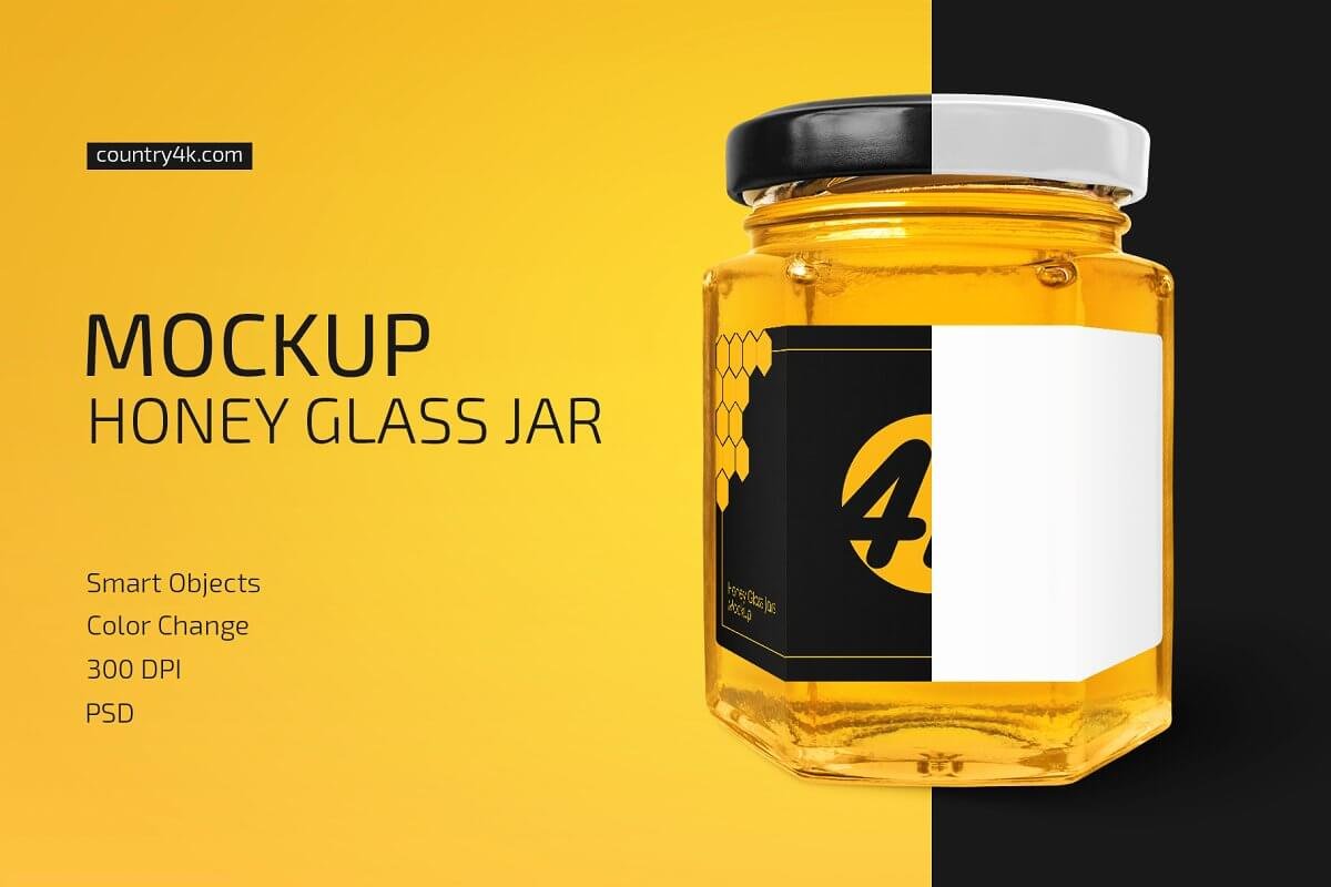 19 Attractive Free Honey Jar Mockup Psd Templates Packaging