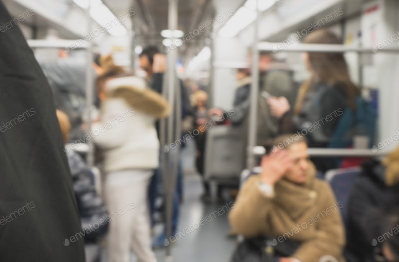 Inside Metro Train Blurred Photo Illustration