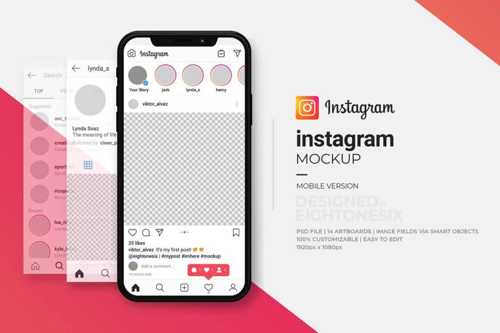 Download 35+ Creative Instagram Mockup PSD for Post, Feed, Profile,