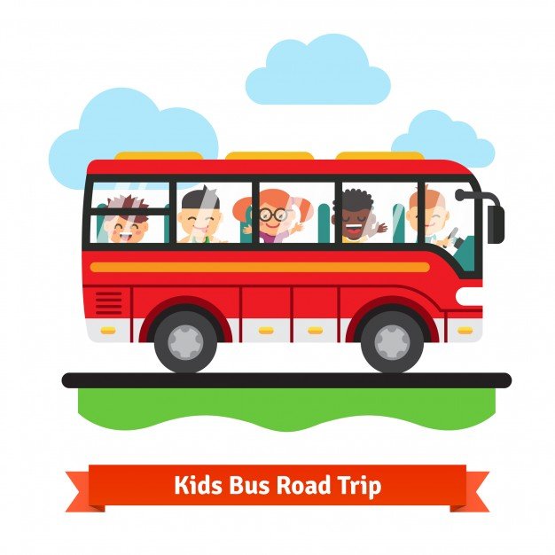 Kids Roadtrip Bus Vector Design