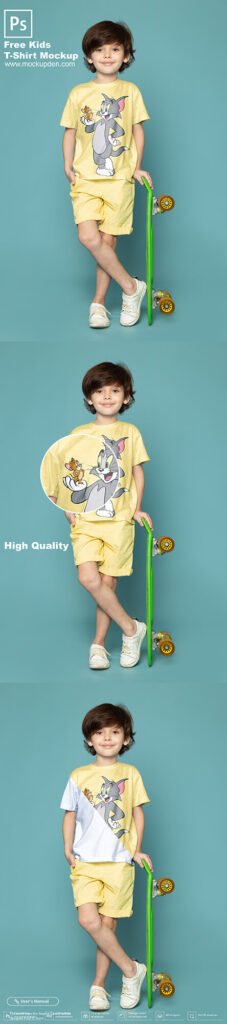 Free Kids T-Shirt Mockup PSD Template