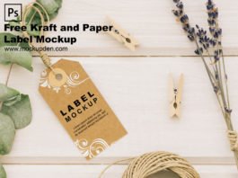 Free Kraft and Paper Label Mockup PSD Template