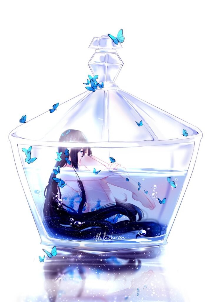 Layered Perfume Bottle Pic Art