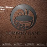 Free Leather Stamp Logo Mockup PSD Template