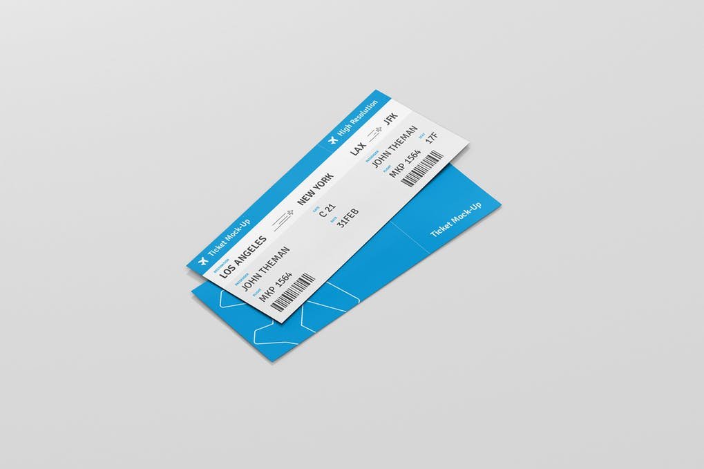 Light Blue Ticket Template