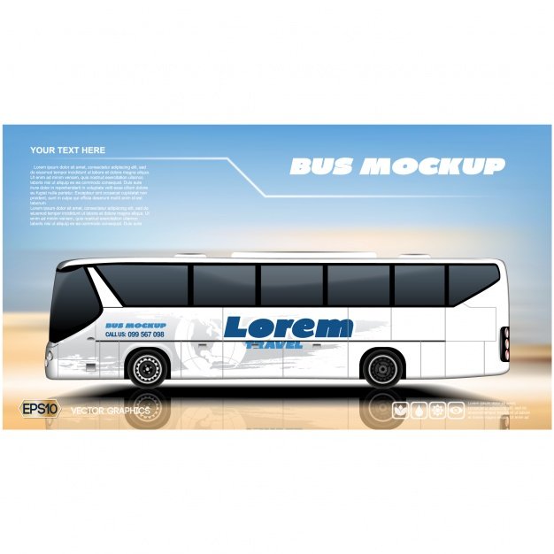 Lorem Travel Bus Vector Design