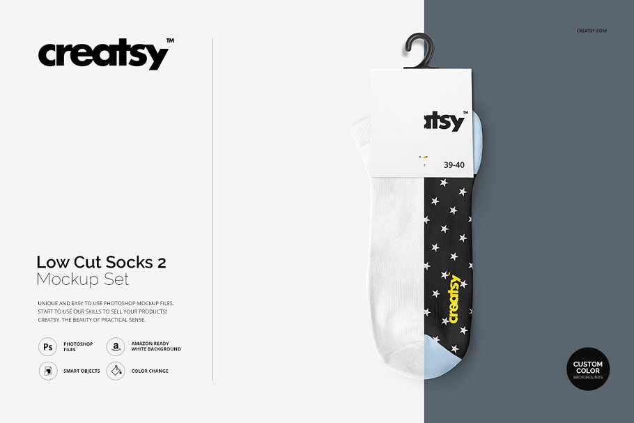 Low Cut Socks With A Small Hanger Mockup.