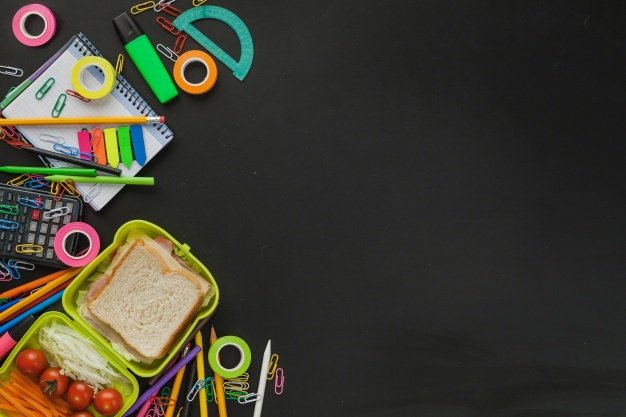 Lunch Box With Stationery Items Kept Beside Mockup