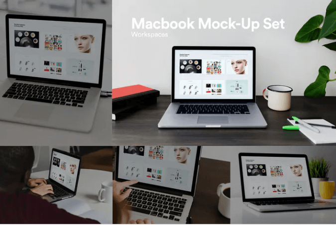 Macbook Mockup Set Illustration