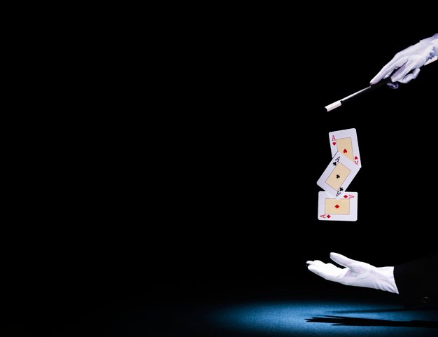 Magician With Playing Card Illustration