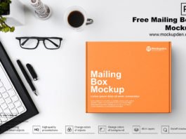 Free Mailing Box Mockup PSD Template