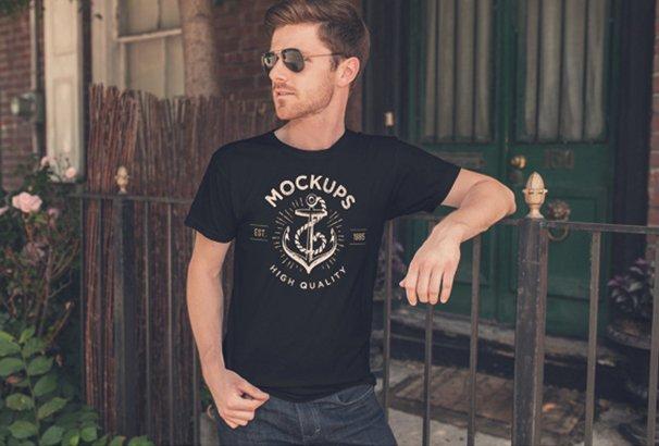 Men’s Smart Black Designing T-Shirt mockup
