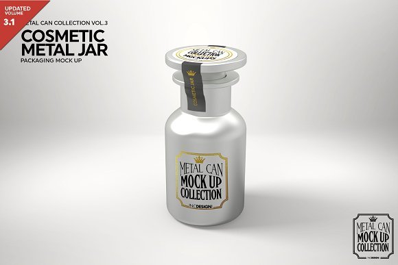 Metal Cosmetic Jar PSD Mockup