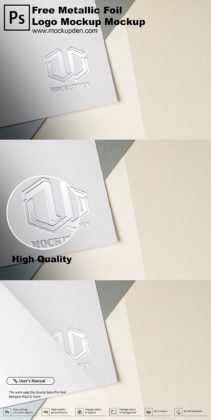 Free Metallic Foil Logo Mockup PSD Template | Mockup Den