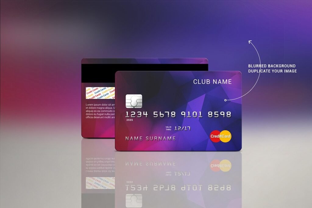 Multicolored Credit Card PSD.