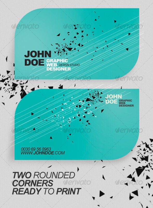 Multicolored Rounded Corner Business Card