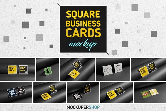 Multicolored Square Business Card PSD