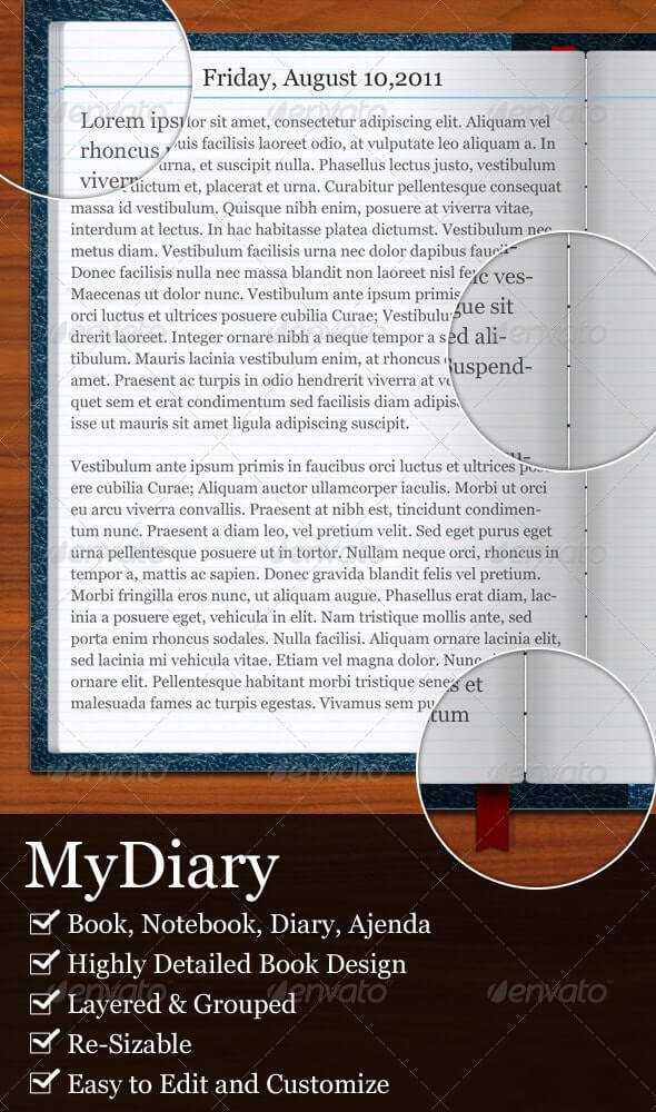 MyDiary-Open Book and Diary Mockup
