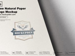 Free Natural Paper Logo Mockup PSD Template