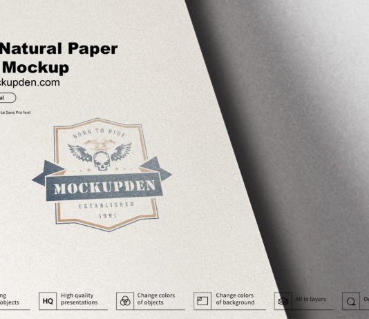 Free Natural Paper Logo Mockup PSD Template