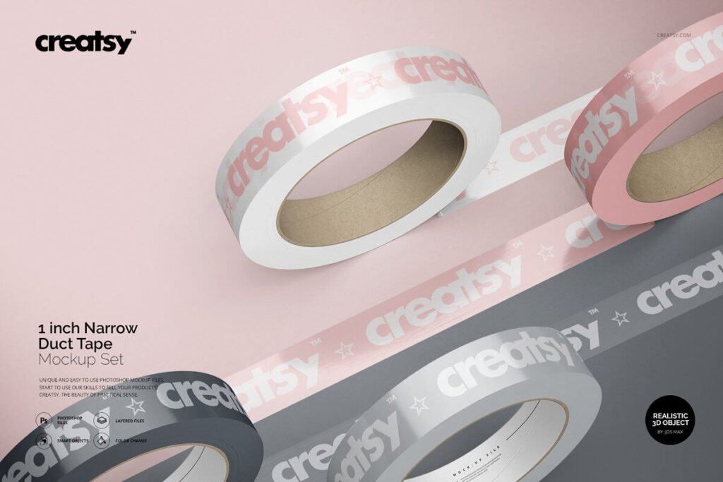 Download 20 Free Tape Mockup Duct Packaging Measuring Psd Template PSD Mockup Templates