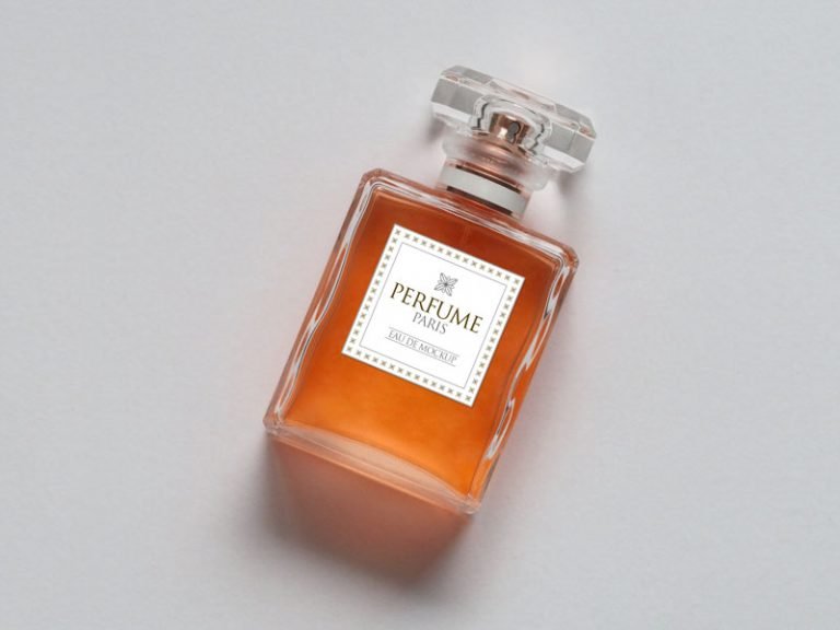 Orange Perfume Bottle Mockup