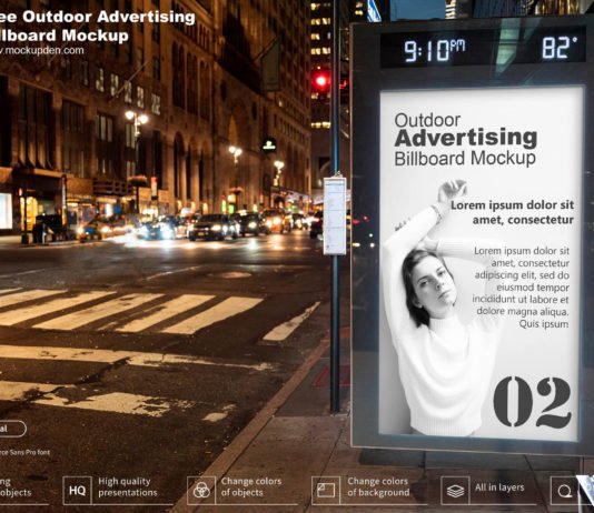 Free Outdoor Advertising Billboard Mockup PSD Template