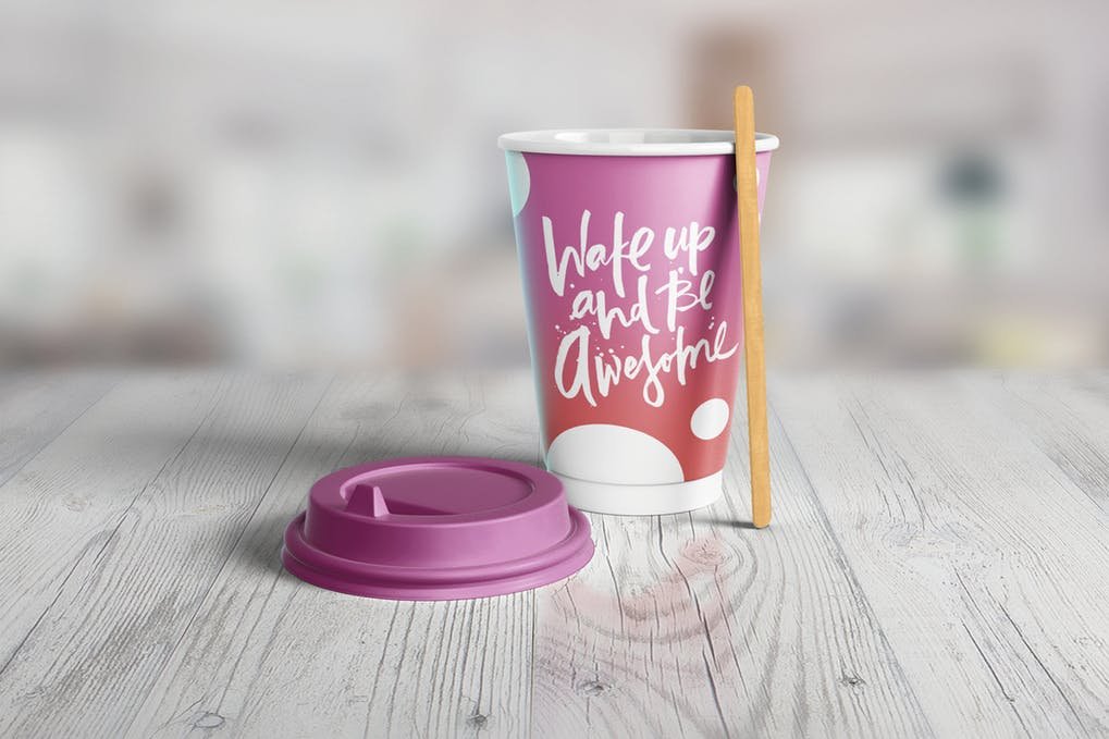 Paper Cup with stick Mockup