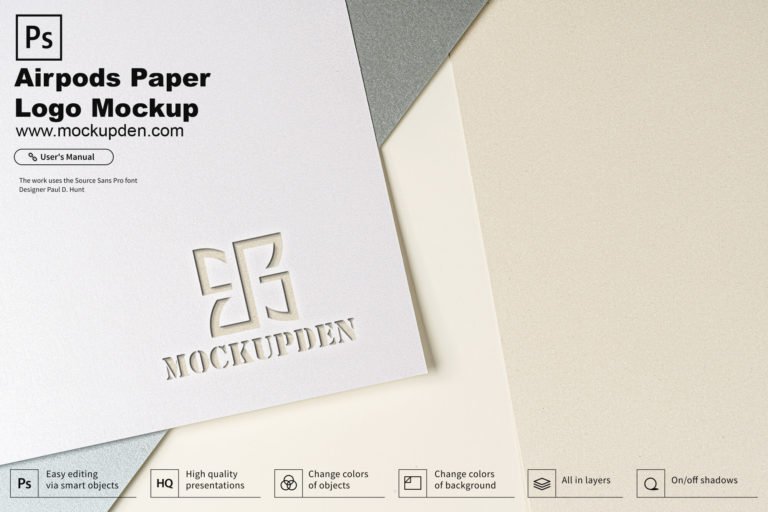 Free Paper Logo Mockup PSD Template