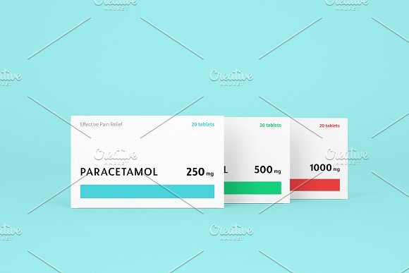 Paracetamol Box Design Template
