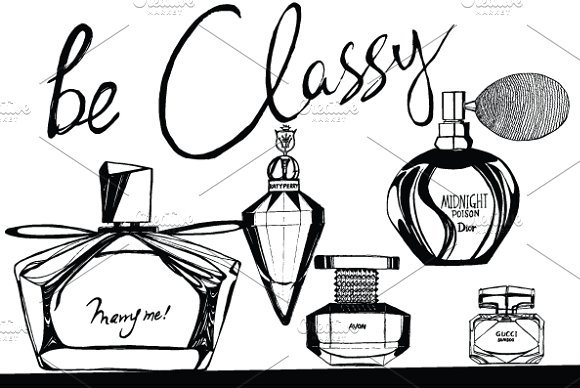 Perfume Bottle Sketch Design: