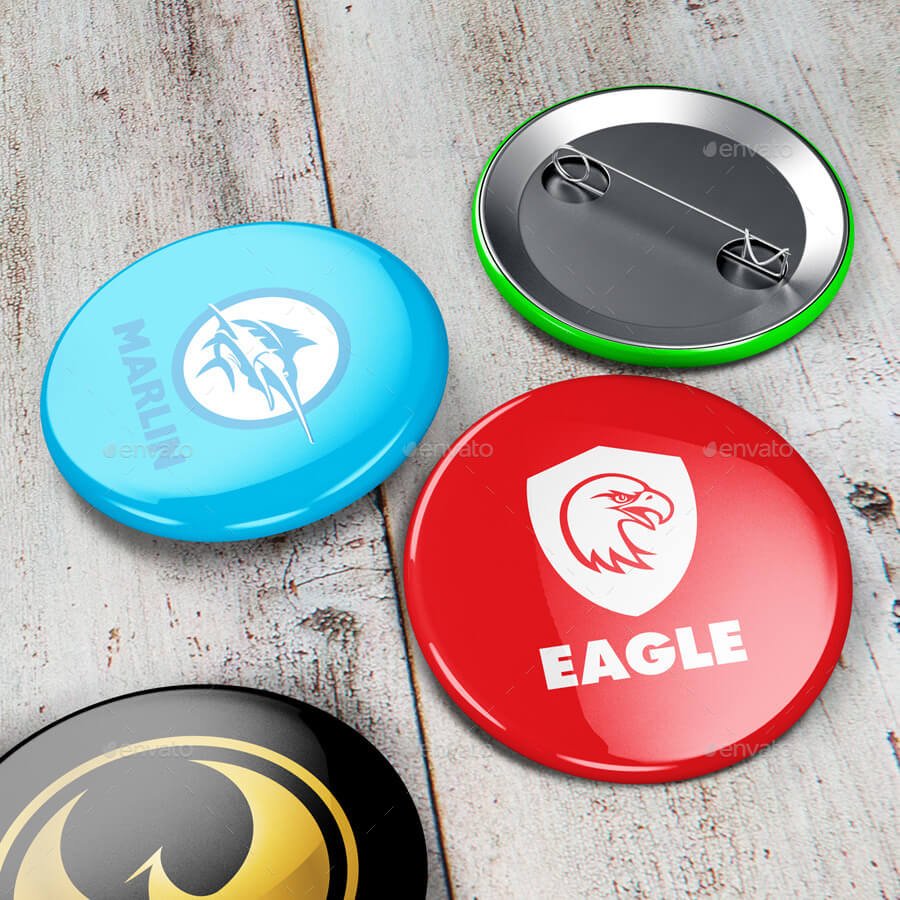 Free Round Pin Badge Button Mockup