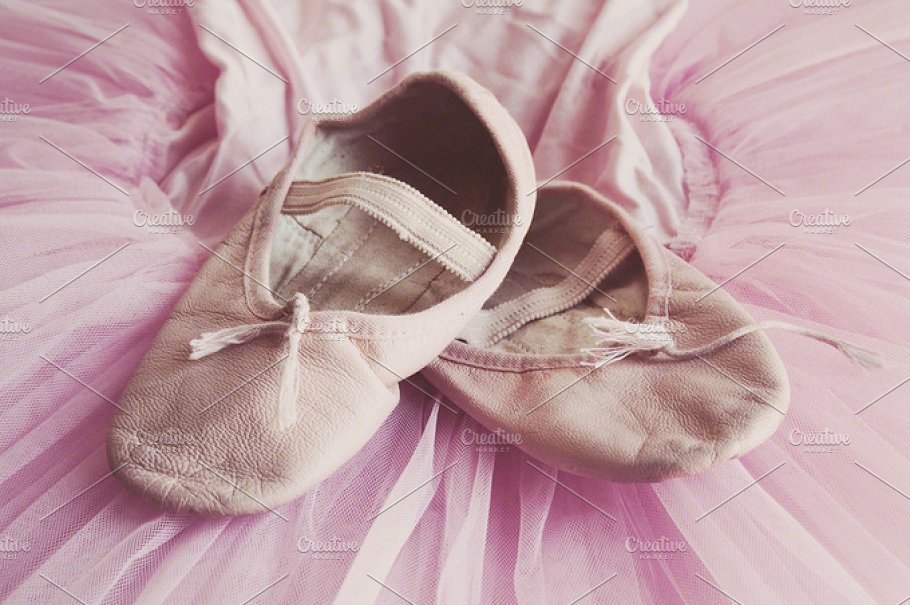 Pink Colored Ballet Shoe Mockup