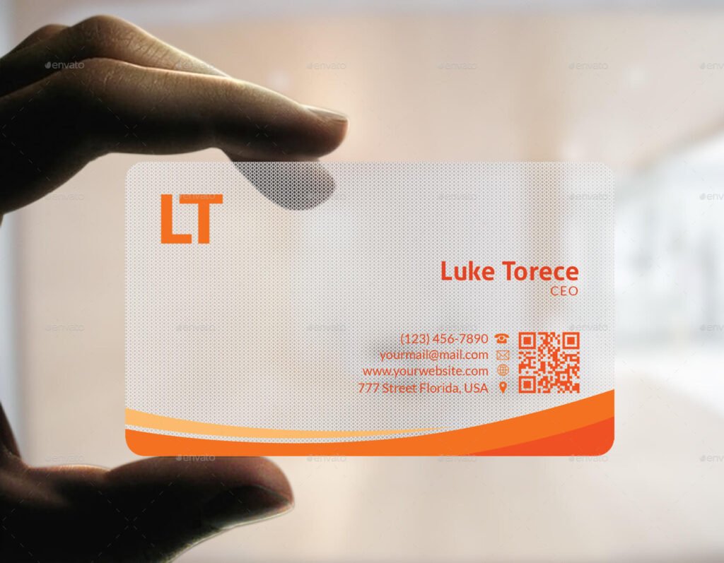 Plastic Corporate Business Card PSD Mockup Design.