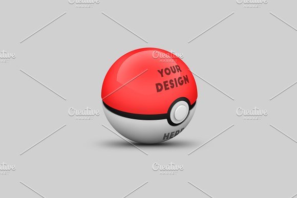 Pokemon Go Ball PSD Mockup