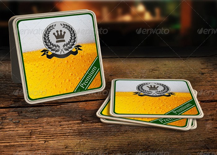 Premium Drink Coaster Template Mockup PSD.