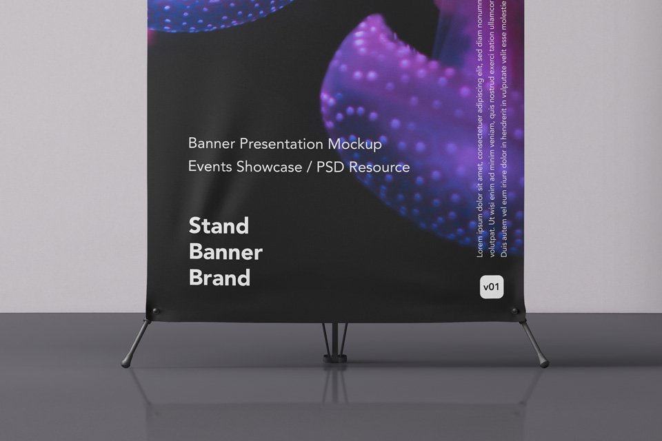 Psd Web Banner Stand Mockup: