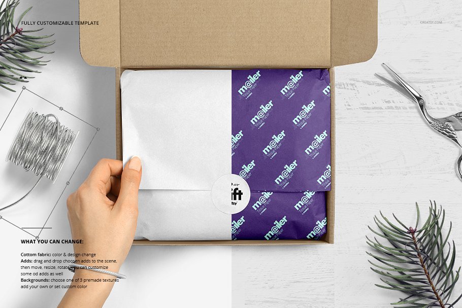 Purple tissue paper mockup